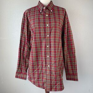 NWT Covington Red Plaid Dress Shirt Size L